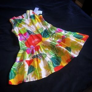 Allegra Masetti Floral Print Linen Dress